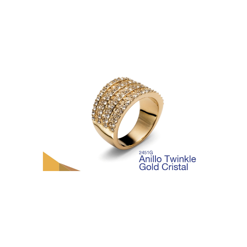 Anillo Twinkle gold crystal