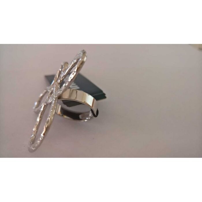 Anillo Flor chapado rodio - Imagen 5