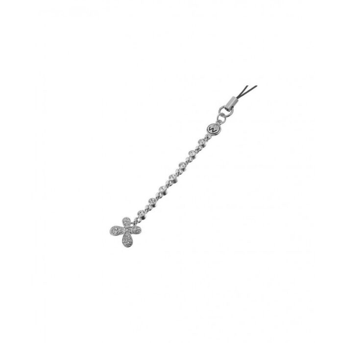 Cadena para móvil Flori rodio cristal