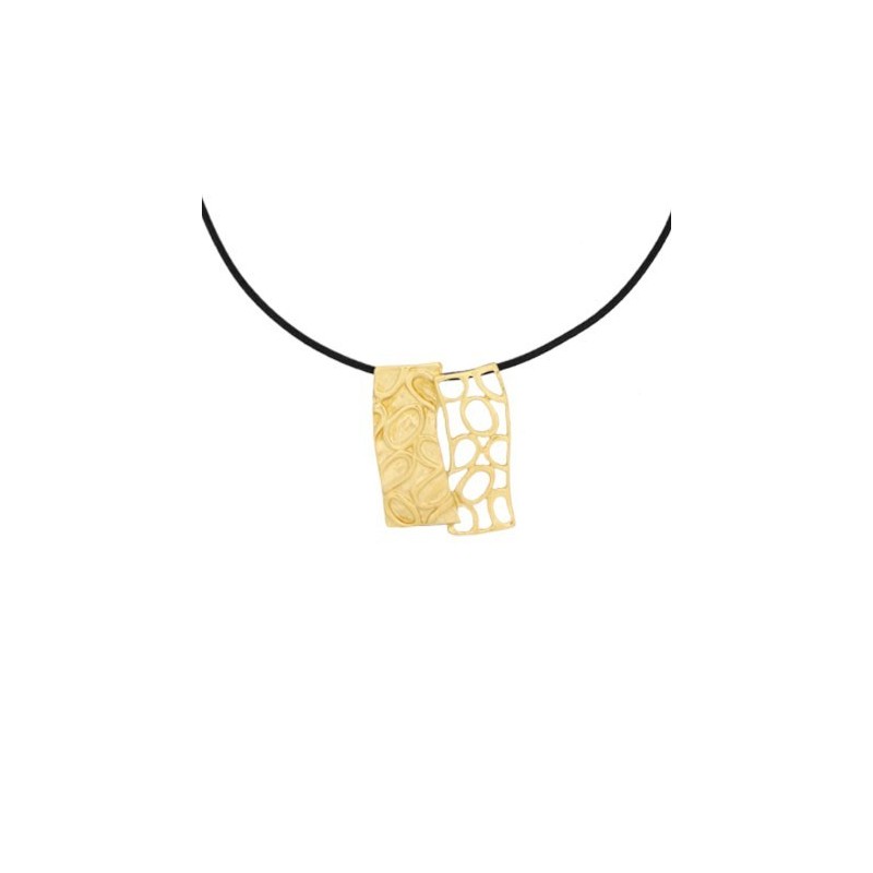 colgante rectangular dorado